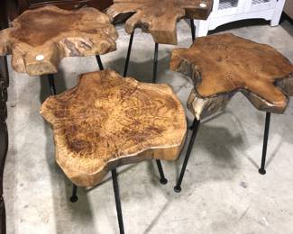 Oak Slab Seats Orlando Estate Auction