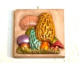 315 - Set of 3 Mushroom Wall Hangings - 5" x 5"