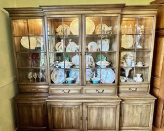 Mid century lighted china cabinet