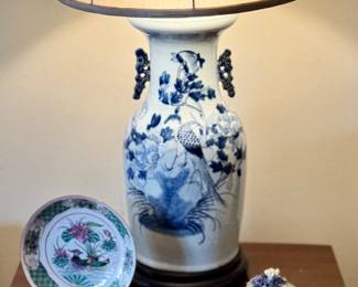 Chinese blue and white vase as lamp