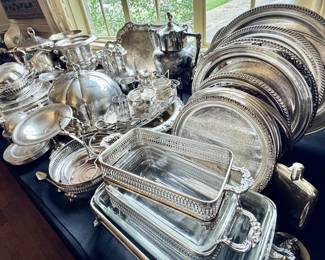 Silver plated service pieces