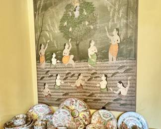 Famille rose medallion dishes 