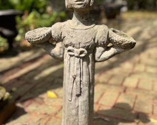Bird girl concrete statue 