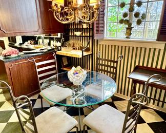 Metal and glass dinette 