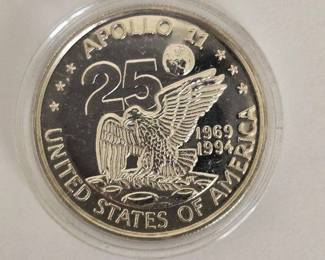  25 grams .999 Fine Silver Apollo 11 25th Anniversary Metal Gem Condition