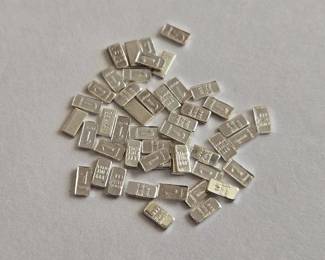 Group of 49 - 1 grain .999 Fine Silver Bars