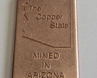 1/2 Pound .999 Pure Copper Bar with Copper Mined in Arizona