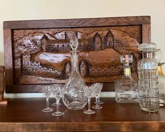 Crystalware and German Wall Hanging