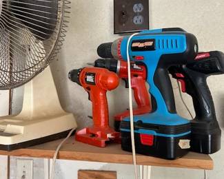 Assorted Cordless Drills and Batteries