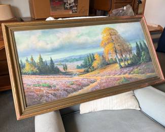 Original Pastel Landscape by Andrew Gunderson, Circa 1900s, 34.5" x 19"
