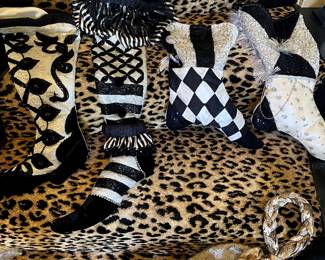 4 Christmas Stockings. Miss Caycees. 2 sets of Bows etc...