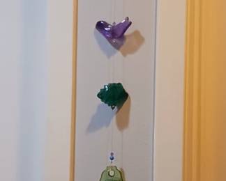 Glass bird mobile