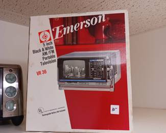 5-in Emerson black and white television portable AM/FM brand spanking new