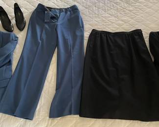 Vintage Pendelton Wool Jacket Skirt, Anne Klein Pantsuit, Pair of Vintage Heels