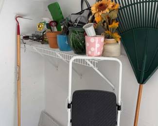 Gardening Hoe, Rake, Pots, Stepstool, Traps