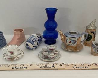 Lusterware Mini Tea Set, Cobalt Blue Glass Vase, Delft Blue Clog, Mini Porcelain Tea Set, More