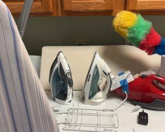 Ironing Boards, Irons, Dirt Devil Vacuum, 