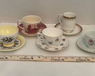 Collection of Vintage Teacups Saucers  Paragon, Kent, Queen Anne, Wedgwood,  Others