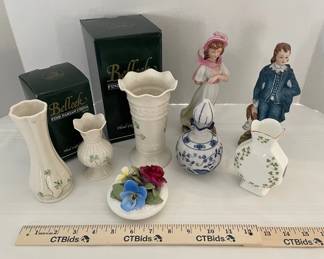 Bellek China Vases, Lefton China Figures, More