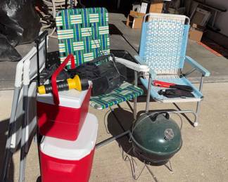 Coolers, Chairs, Bbq Grill, Sony RadioCD Player, Snake Light