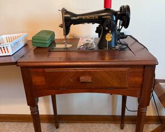 Singer Sewing Machine and Cabinet