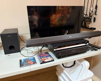 TV, Soundbar, DVD Player