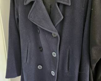 Wool 'Navy' Coat with Navy Buttons.
