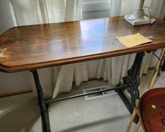 Antique Original English Pub Table dated 4 Dec 1882. Cast Steel.