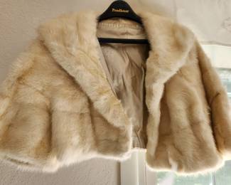 Vintage Off White Mink Bolero.
