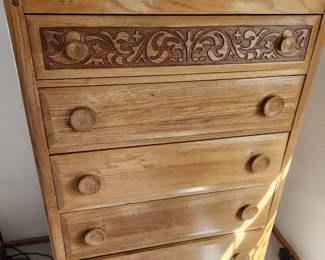 Antique/Vintage Carved Highboy Dresser.