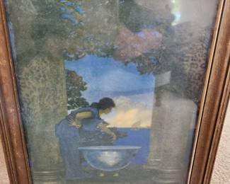 Vintage Maxfield Parrish framed print 'Circe's Palace'.
