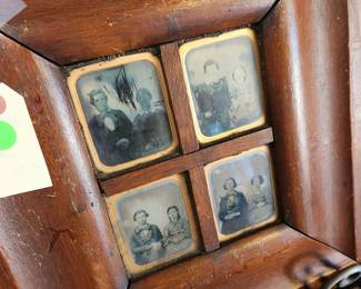 Antique Tintype photos in Antique Frame.