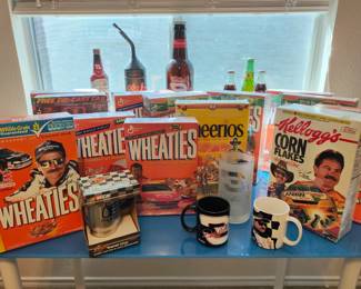 Various Dale Earnhardt and NASCAR cereal boxes
