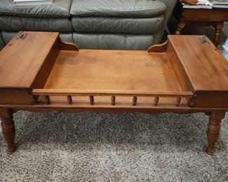 Mid-century Ethan Allen dough box coffee table 42 inches wide by 19 inches depth