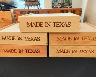 Made in Texas wooden pie boxes