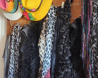 Original painted hats scarves and belts