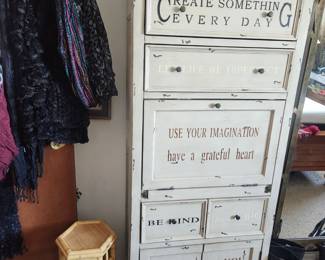 Storage chest with drop front