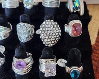 Beautiful costume rings and jewelry