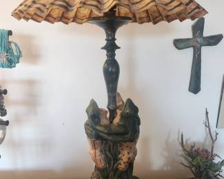 Vintage Frederick Cooper," Festival of frogs lamp"