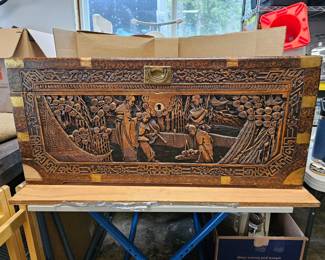7 VintageChineseCamphorWoodChest