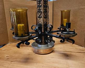 57 VintageMidcenturySpanishRevivalGothicWroughtMetalChandelier
