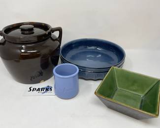 54 2QtCrockCrateBarrelBowlCermerMiniCrock