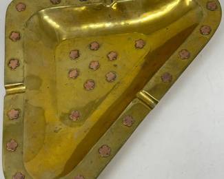 106 AfghanMetalWorksBrassandCopperCornerAshtray