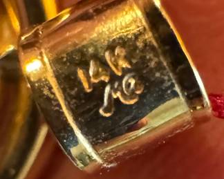 14K Gold Connected Ring Pendant