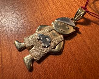 14K Gold Child Design Pendant
