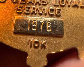 10K Gold Vintage FBI Charm Pendant 1976 Sword Scale 5.2g Bracelet Necklace 25 Years of Service Medal Medallion