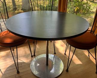 Antarenni Industries Chrome Base with Round Wood Top Dining Table