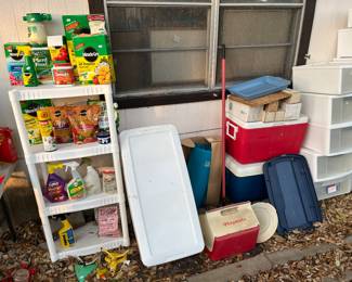 Coolers, storage containers, lawn & garden