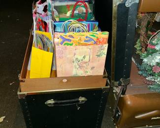 Wonderful vintage trunk - full of gift bags