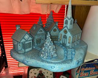 lighted Christmas village